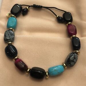 Lola Rose 🇬🇧 UK real gemstone and gold plated adjustable bracelet